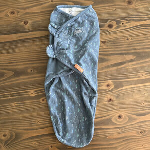 SwaddleMe Blue White Mountain Print Cotton Baby Sleep Sack Large